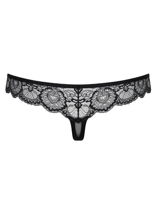 Obsessive 853 Black Lace String Thong — Sheer Mesh & Soft Lining - xlchoice.com