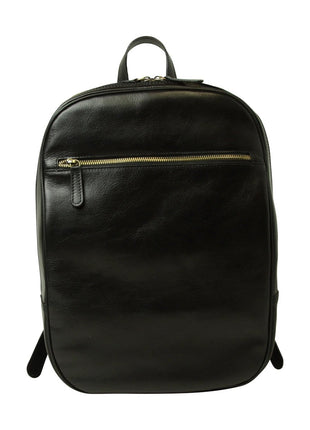 Leather backpack with exterior zip pockets - Black - XLchoice