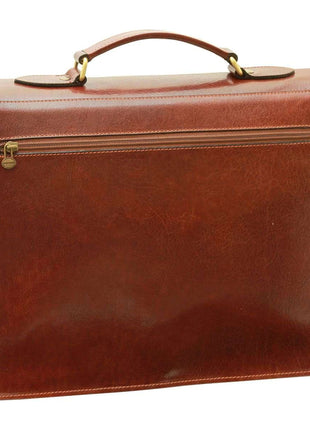 Læder-laptoptaske - brun - XLchoice