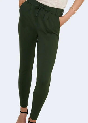 Only Green Viscose Casual Pants - xlchoice.com