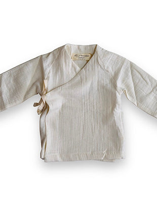 Organic Lumi Wrap Blouse - Beige - XLchoice