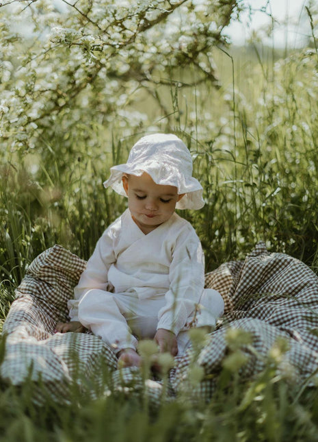 Organic Lumi Wrap Blouse - Beige - XLchoice