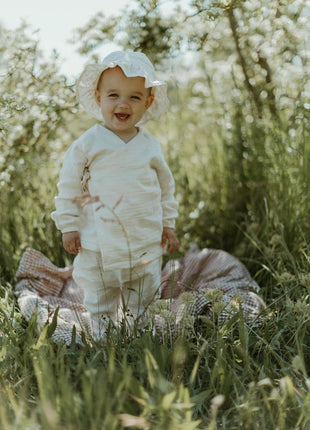 Organic Lumi Wrap Blouse - Beige - XLchoice