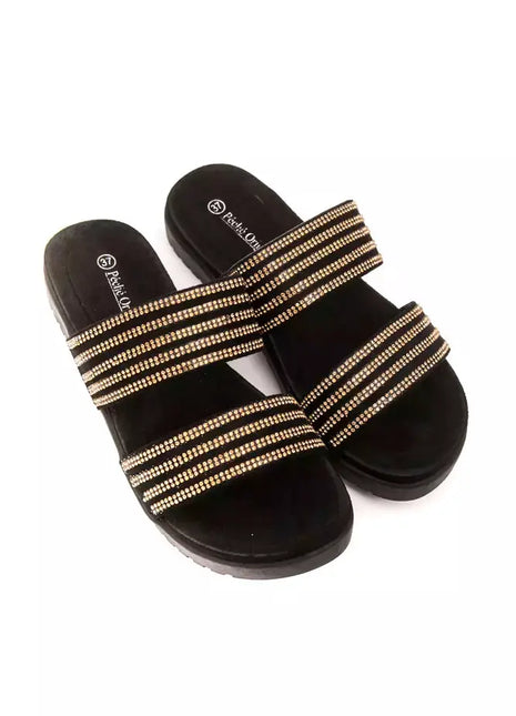 Péché Originel Gold Textile Women Sandal - xlchoice.com