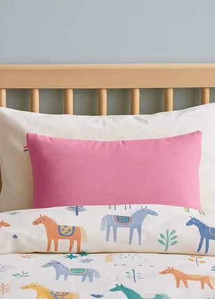 coussin rectangle rose en coton gots