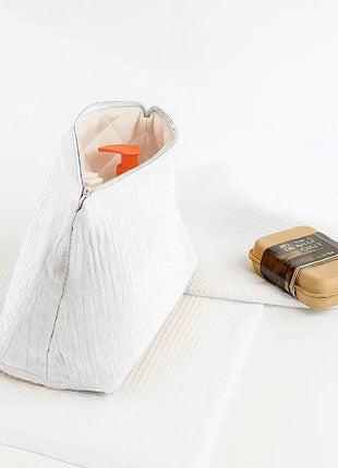 trousse de toilette bebe coton bio papate blanc gots logo