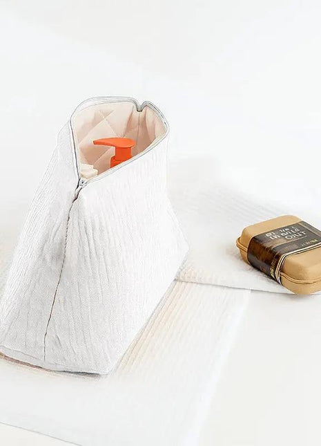 trousse de toilette bebe coton bio papate blanc gots logo