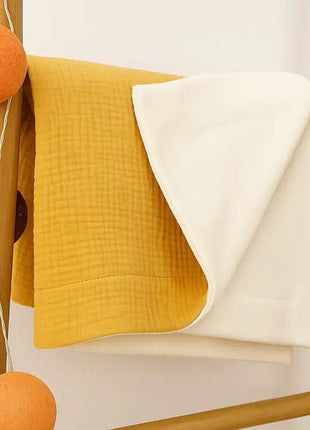 couverture en coton bio rex papate double face honey miel bebe