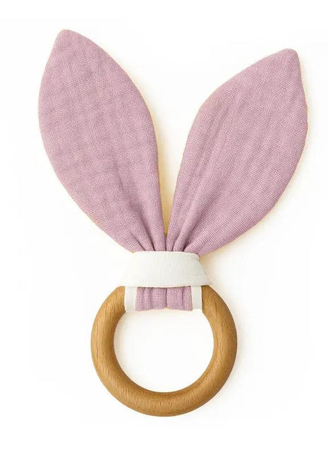 anneau de dentition rose en coton bio papate