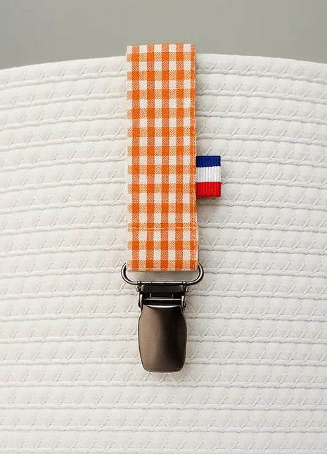 papate attache tetine attache sucette coton bio teddy vichy