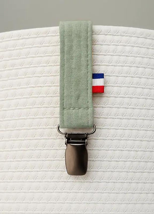 attache sucette vert celadon coton biologique bebe papate