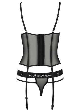 Passion Black Corset PA595627 — Mesh & Underwired Cups - xlchoice.com