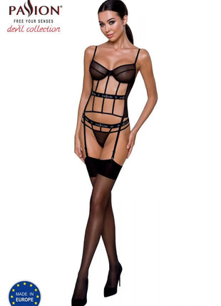Passion Black Corset PA595627 — Mesh & Underwired Cups - xlchoice.com