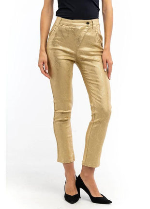 Patrizia Pepe Gold Cotton Casual Pants - XLchoice