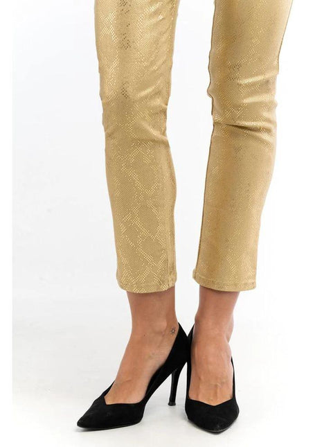 Patrizia Pepe Gold Cotton Casual Pants - XLchoice