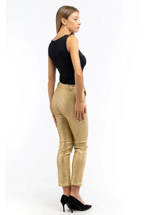 Patrizia Pepe Gold Cotton Casual Pants - XLchoice