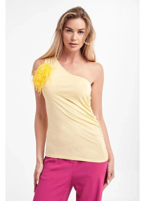Patrizia Pepe Yellow Cotton Tank Tops - XLchoice