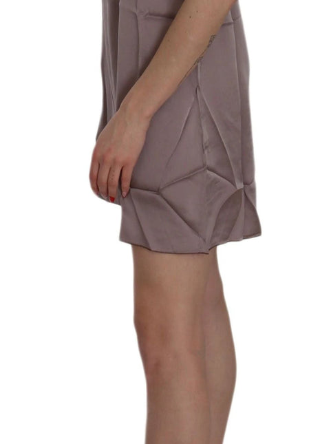 PINK MEMORIES Purple Spaghetti A-line Mini Silk Dress - XLchoice