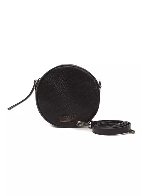 Pompei Donatella Black Leather Women Crossbody Bag - XLchoice