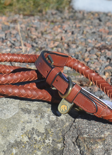 Premium dog collar in rounded natural tanned leather - XLchoice