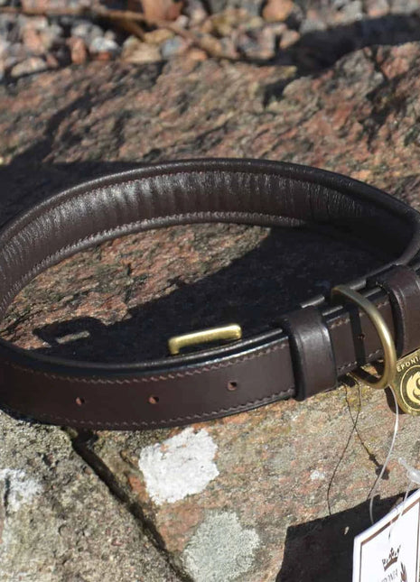 Premium dog collar in plaited natural tanned leather - XLchoice