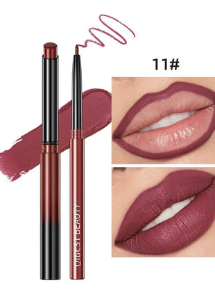 QIBEST 2pcs Lipstick Lipliner Pen Set Matte Nude Lip Liner Pencil Waterproof Long Lasting Lipstick Pen Contour Makeup For Women - xlchoice.com