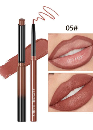 QIBEST 2pcs Lipstick Lipliner Pen Set Matte Velvet Lip Liner Pencil Contour Makeup Sexy Red Lip Stick Long Lasting Cosmetics - xlchoice.com
