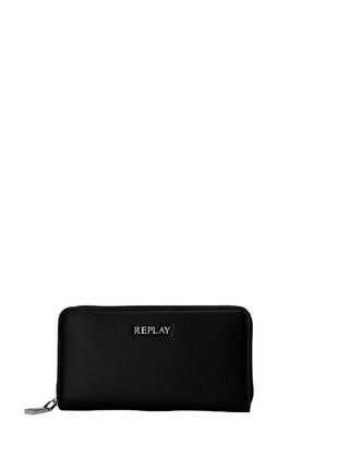 Replay Black Polyurethane Wallet For Women Large Capacity With Multiple Card Slots And Coin Pocket - XLchoice.com