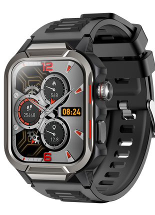 Rugged Smartwatch for Men 3ATM Waterproof Smartwatch 1.96 inch screen for Android and iOS Phones Fitness Tracker Watch with 100+ Sports Modes - xlchoice.com