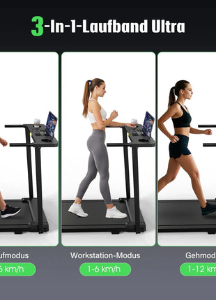 Treadmill Walking Pad for Home 3in1 Folding Under Desk Treadmill 2.5HP Smart Walking Treadmill with APP & LED Display