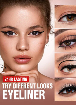 O.TWO.O Eyeliner Pencil Liquid Eye Liner Waterproof Smudge Proof Quick Drying 12 Hour Wear Ultra Fine Black Eyeliner for Arrows
