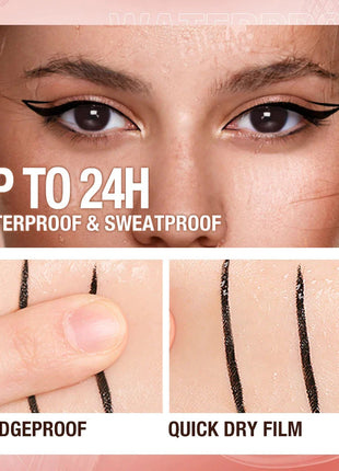 O.TWO.O Eyeliner Pencil Liquid Eye Liner Waterproof Smudge Proof Quick Drying 12 Hour Wear Ultra Fine Black Eyeliner for Arrows