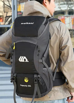 50L Waterproof Travel Backpack Rucksack Black
