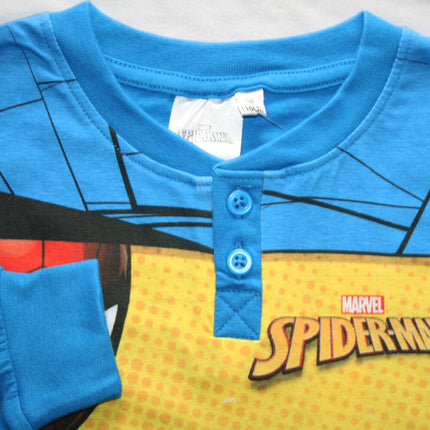 Long thin cotton children's pajamas - Spiderman - Jersey - medium blue - 122