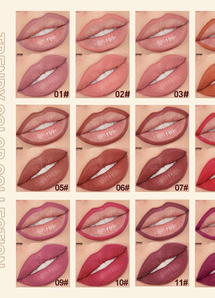 QIBEST 2pcs Lipstick Lipliner Pen Set Matte Nude Lip Liner Pencil Waterproof Long Lasting Lipstick Pen Contour Makeup For Women