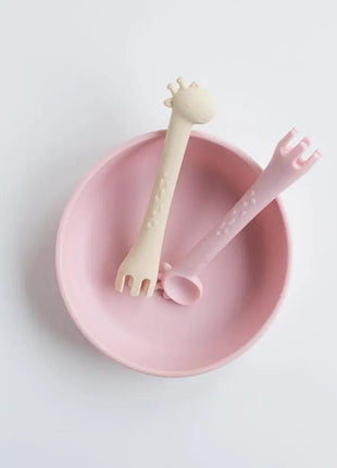 Silicone Baby Plate Bowl - Rose-3
