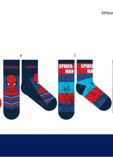 Spiderman Kids Cotton Regular Socks - 4 Pairs - 23-26 - xlchoice.com