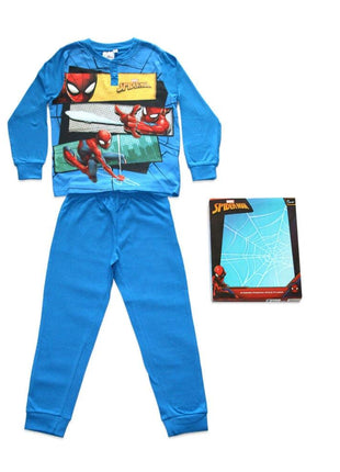 Long thin cotton children's pajamas - Spiderman - Jersey - medium blue - 122 - XLchoice