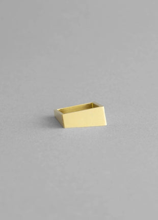 SQUARE BRASS RING | Geometric Adjustable Ring-0