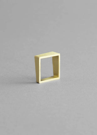SQUARE BRASS RING | Geometric Adjustable Ring-1