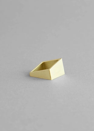 SQUARE BRASS RING | Geometric Adjustable Ring-3