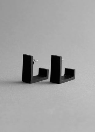 SQUARE EARRINGS | Black Concrete-0