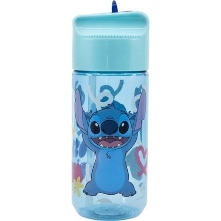 Water bottle with Straw for Kids STOR 75036 430 ml Stitch Palms (blue) - xlchoice.com