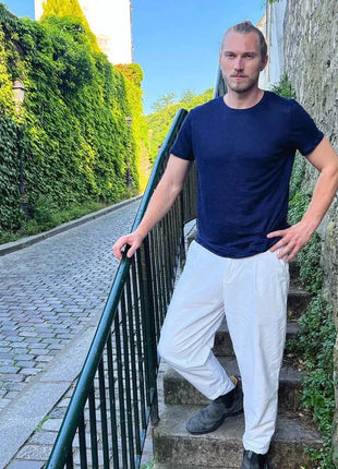 Straight Cut Pants - 100% Thick Cotton, Made in France - XLchoice