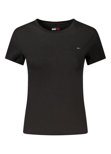 Tommy Hilfiger Black Cotton Women's T-Shirt - xlchoice.com