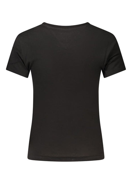 Tommy Hilfiger Black Cotton Women's T-Shirt - xlchoice.com