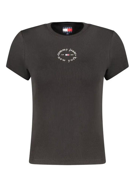Tommy Hilfiger Black Cotton Women's T-Shirt - xlchoice.com