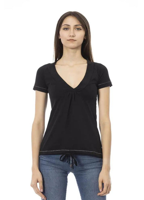 Trussardi Action Black Cotton Women T-Shirt - xlchoice.com