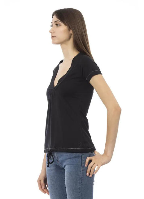 Trussardi Action Black Cotton Women T-Shirt - xlchoice.com