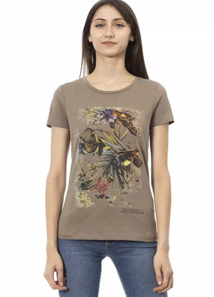 Trussardi Action Brown Cotton Women T-Shirt - xlchoice.com
